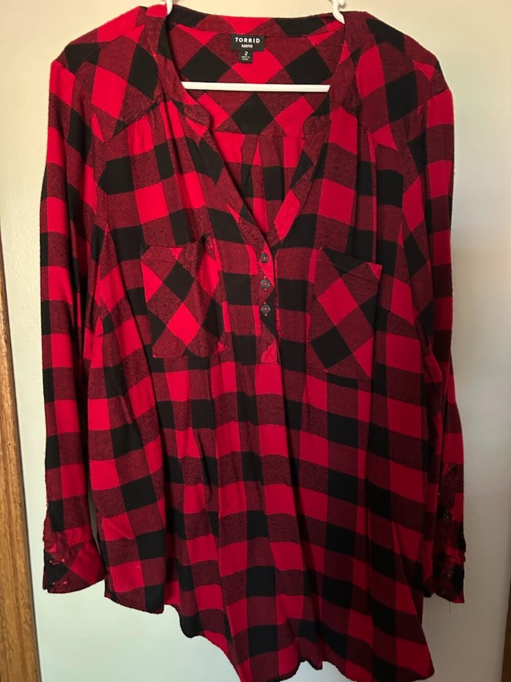 Torrid Buffalo Check Long Sleeve Tunic